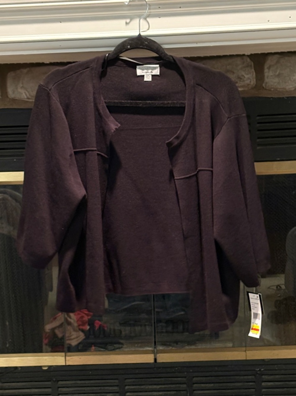 Signature by Robbie Bee Black Open-Front Cardigan